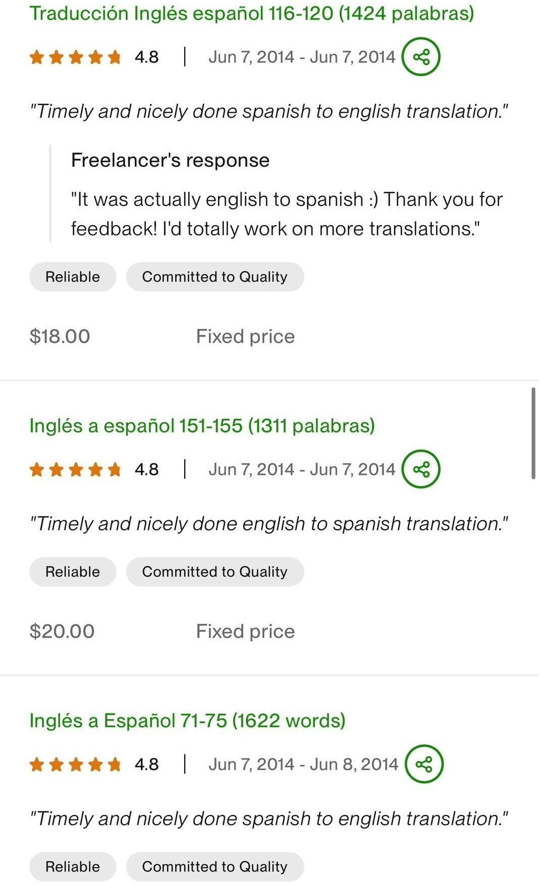 Upwork client feedback screenshot 3